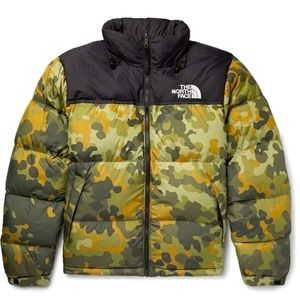 NORTH FACE MEN'S 1996 RETRO GREEN CAMOUFLAGE PRINT- VIRGIL ABLOH / KANYE COLLAB